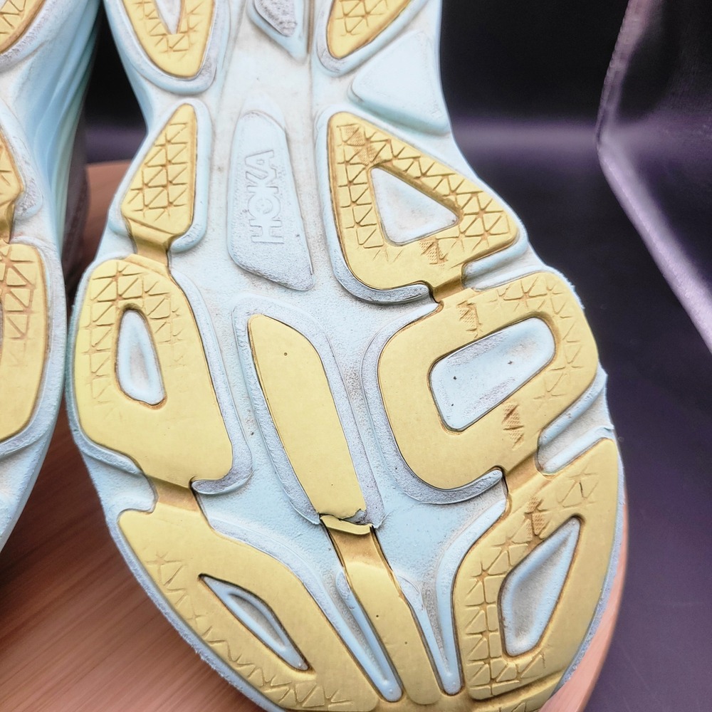 Hoka Bondi 8 Womens Running Shoes White Mint Green Yellow 1127952 BDBSO Size 9.5 - Picture 8 of 11